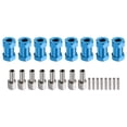 thumbnail image 1 of Uxcell 8pcs 12mm Wheel Hex Drive Hubs Adapter Combiner Coupler, Aluminum 20mm Extension for 1/10 RC Blue, 1 of 4