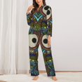 thumbnail image 3 of Bingfone Womens Pajama Sets Boho Owl Print,Long Sleeve Loungewear Pajamas Set-Medium, 3 of 9