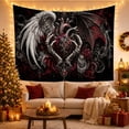 thumbnail image 3 of Ornate Anatomical Heart with Textures Adorned Accents Detailed, Spooky Gothic for Gothic Decor Fans, Dark Art Decor, Halloween Gift, Tapestry Wall Hanging for Bedroom and Dorm, 3 of 7