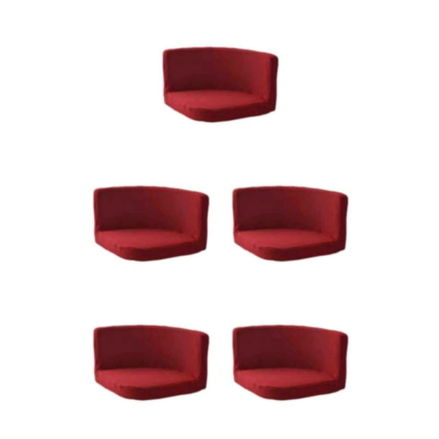 Ruiboury Chair Cover Wide Application And Made With Polyester Any Occasion Trilateral Chair Covers Cover Chairs Soft And Durable Wine red 5Set
