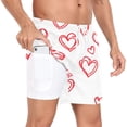 thumbnail image 2 of joogoo Men's Hearts Love Swim Trunks with Liner Pocket Beach Shorts Medium, 2 of 9