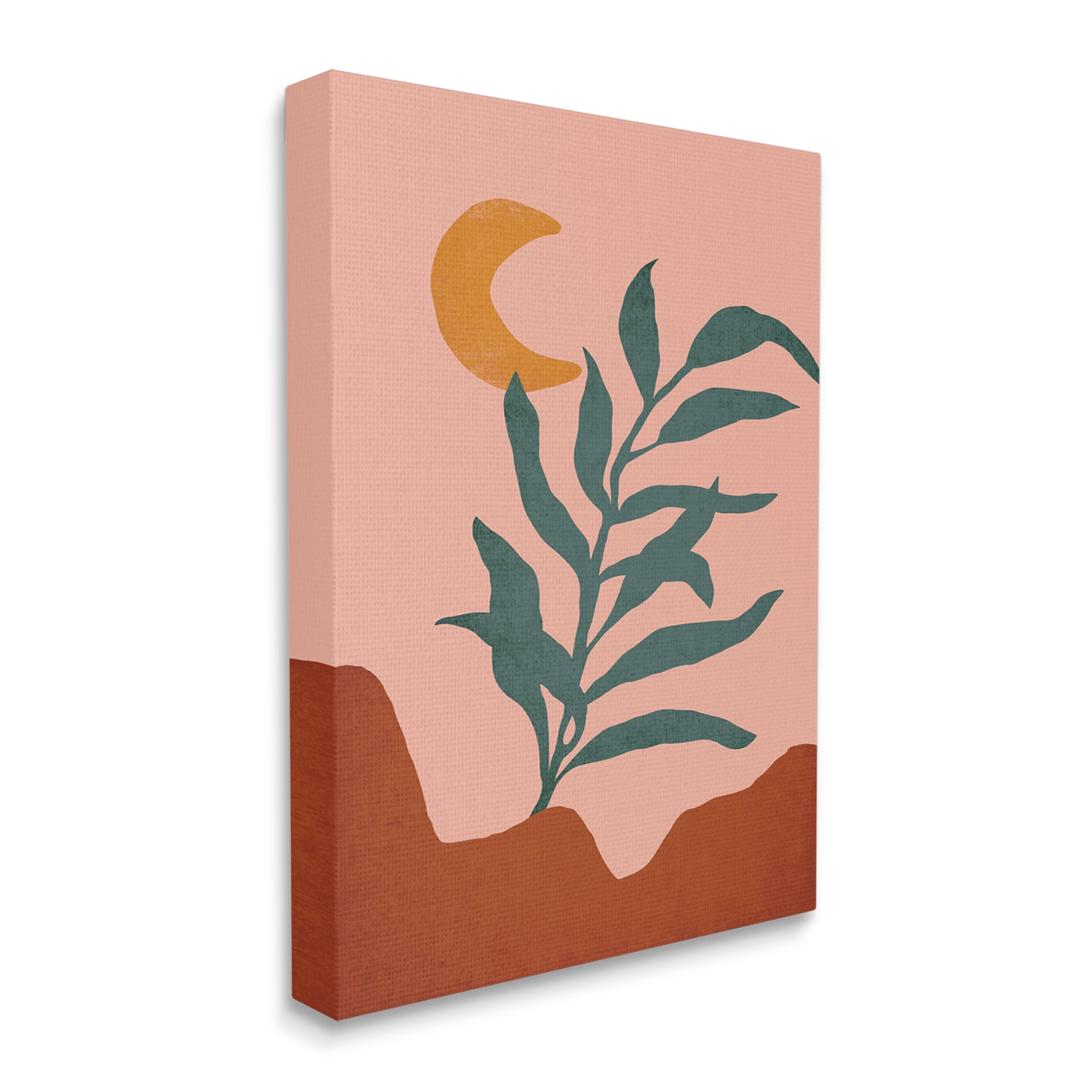 Stupell Industries Blooming Plant Leaf Pleasant Desert Crescent Moon Graphic Art Gallery Wrapped Canvas Print Wall Art, Design by JJ Design House LLC