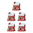 thumbnail image 3 of Guardoinrt Christmas Village Landscape Tabletop Figurine Christmas for Red Small 5Set, 3 of 6