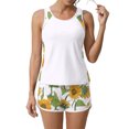thumbnail image 5 of JULMCOMO Tankini Swimsuits for Women Sunflower Print Drawstring Crew Neck Sports Bathing Suit Summer Vacation 2 Piece Swimsuit Gold XL, 5 of 6