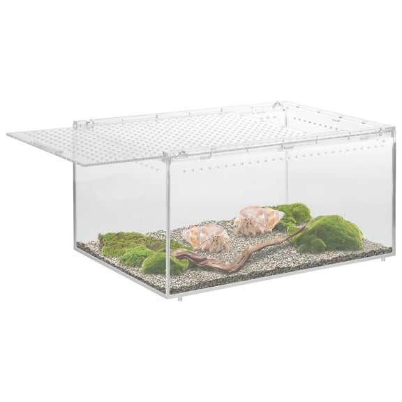 LINFANG Reptile Terrarium Clear Breathable Reptile Breeding Box Multipurpose Gecko Container for Snake Tarantula Hermit Crab Jumping Spider