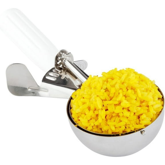 4.66 Ounce Portion Scoop 1 Trigger Release Cookie Scoop - With White Handle Stainless Steel Disher For Portion Control Scoop Cookie Dough Cupcake Batter Or Ice Cream