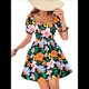 thumbnail image 3 of Vestido Bohemio Acampanado con Mangas Abullonadas y Volantes Fruncidos para Mujer Negro M, 3 of 9