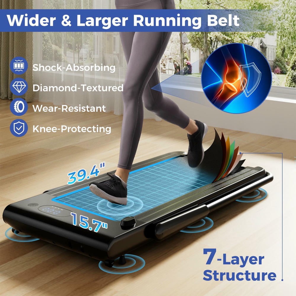 Barara King 3-in-1 3HP Walking Treadmill with Smart Apps Remote Control and Speakers, Foldable Treadmill for Indoor, Gym, Living Room, Exercise, Black