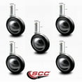 thumbnail image 2 of 3 Inch Swivel Metal with Soft Rubber Tread Ball Caster Wheels for Furniture - Bright Chrome Finish Stem Casters with 7/16 Inch by 1-7/16 Inch Grip Ring Stem - Set of 5 - Service Caster Brand, 2 of 4
