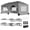 Grey, variant on Senfot 10x20 FT Heavy Duty Pop Up Canopy Tent, Removable Sidewalls & Carry Bag, 3 Height Adjustable Commercial Shelter with Sandbag, White