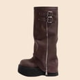 thumbnail image 7 of Taqqpue Women's Mid-Calf Boots Round Toe Side Zipper Height Increasing Platform Comfortable Casual Boots for Women Size 5-9 Fashion Casual Shoes Fall Winter Footwear Comfortable, 7 of 7