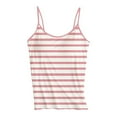 thumbnail image 4 of Women's Camisole Tank Tops Striped Tank Top with Built in Bra Adjustable Spaghetti Strap Cami Tank Tops Sleep Tank Tops, 4 of 4