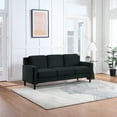 thumbnail image 6 of Contemporary Fabric 3-Seater Sofa for Small Space, Bedroom, Apartment, Studio, Black, 6 of 8