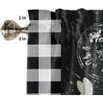 thumbnail image 5 of 3 Piece Farmhouse Sunflower Floral Kitchen Curtains, Tier and Valance Rod Pocket Window Curtains Set Black Buffalo Check Cafe Curtains for Kitchen Valances Window Treatment 54X18in+27x36in×2, 5 of 5