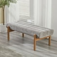 thumbnail image 5 of Dayalane Upholstered End of Bed Bench, Modern Ottoman Tufted Bedroom Bench with Solid Wood Legs for Living Room, Entryway, Vanity, Chenille Grey, 5 of 7