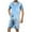 Sky Blue, variant on cllios Men Pajama Sets Silk Stain 2 Piece Pjs Suits Gradient Short Sleeve Button Down Shirts and Shorts Loungewear Lightweight Soft Pajamas Sleepwear