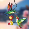 thumbnail image 2 of Colorful Hummingbird Metal Crafts Background Wall Decoration Metal Hanging Ornaments, 2 of 6