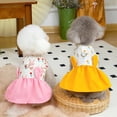 thumbnail image 5 of HQREA Floral Print Dog Dress with D-Ring Breathable Cotton Puppy Sundress Pet Outfit Summer Clothes for Small Dogs Cats, 5 of 6