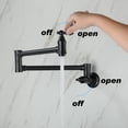 thumbnail image 4 of Izzovium Wall Mount Folding Kitchen Pot Filler Faucet, 360° Swivel & Foldable Design, Matte Black, Brass Construction, Dual Handle Control for Stove Top Filling, 4 of 10