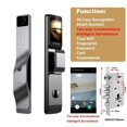 thumbnail image 3 of Smart Door Lock 3D Face Recognition Smart Home Door Lock WiFi NFC Digital Electronic Lock Wifi Camera Rfid Card Works ,Smart and Convenient, 3 of 7