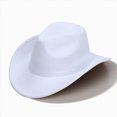 thumbnail image 5 of NOLDARES Kids Cowboy Hat Classic Dress Hat for Boys Girls Fedora Hats for Kid Felt Cap(White,4-10 Y), 5 of 9