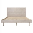 thumbnail image 5 of Solid and Stable Modern Concise Style Solid Wood Grain Platform Bed Frame, Queen (Stone Gray), 5 of 7
