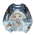 thumbnail image 4 of ersvoioy Kids Christmas Graphic Hoodie Girls Long Sleeve Crewneck Sweatshirt Reindeer Print Pullover Top Holiday School Clothes Size 1-13 Years, 4 of 5
