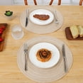 thumbnail image 6 of Round Braided Placemats Set of 4 Round Table Mats for Dining Tables 15 inch Washable Kitchen Table Place Mats Indoor (Beige, 4), 6 of 9