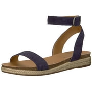 Lucky Brand Garston Flat Moroccan Blue Suede Low Wedge Sandals