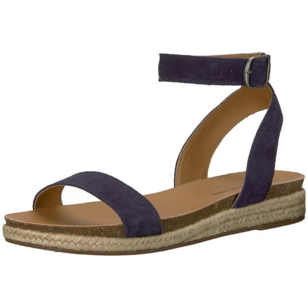Lucky Brand Garston Flat Moroccan Blue Suede Low Wedge Sandals