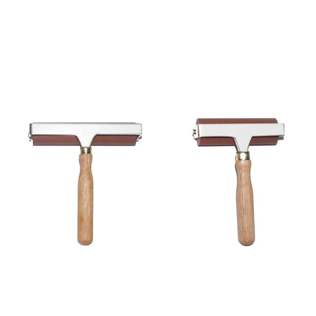 2 rodillos Brayer de goma suave de resistencia con rodillo aplicador de tinta con mango, herramientas de tinta de impresión para manualidades Macarena Imprenta Brayer