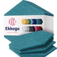 thumbnail image 1 of Paneles acústicos Ekkogo insonorizados, paquete de 12 unidades, 35,56 x 30,73 x 1,02 cm, color turquesa, 1 of 6