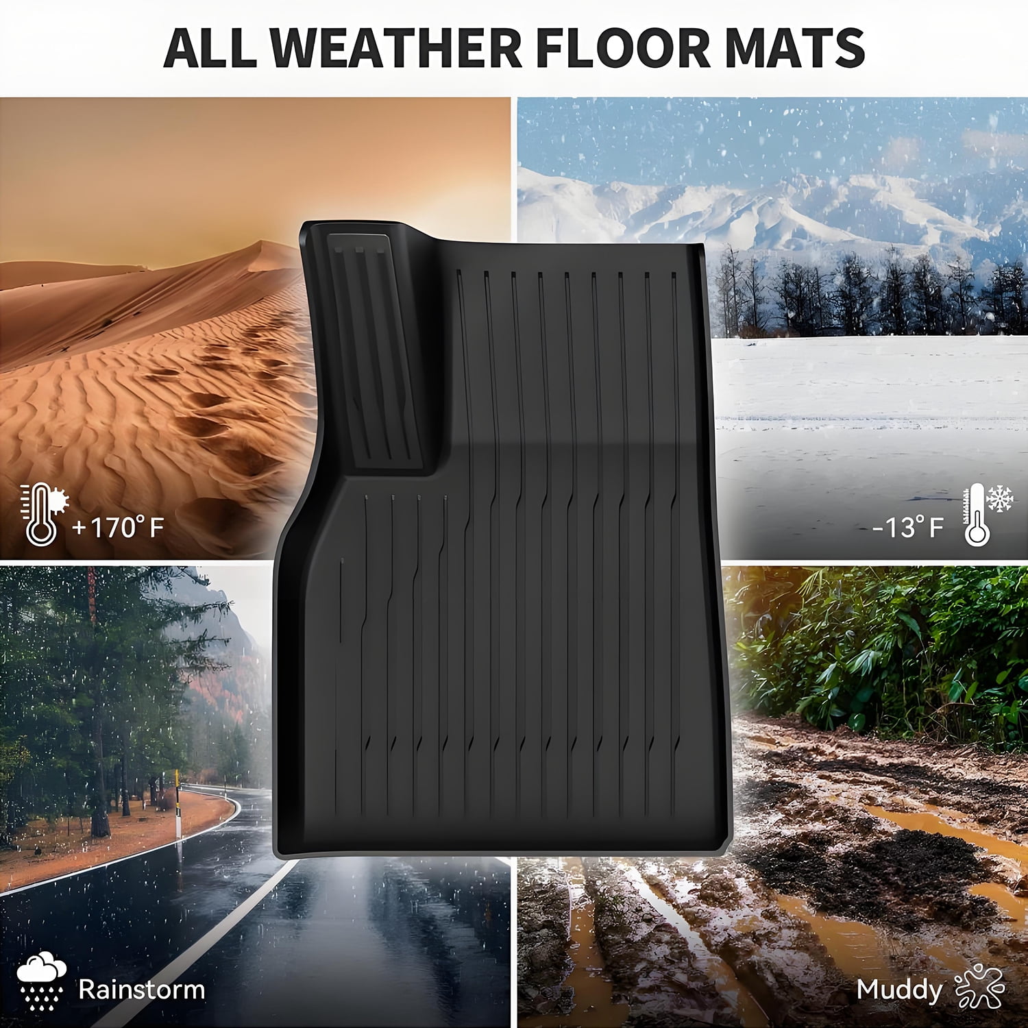 BaiCH Car Floor Mats for Chrysler Pacifica 2017-2024 All Weather TPE Rubber Floor Liners Protection