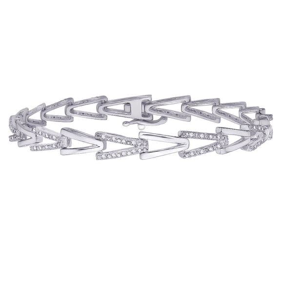 10K White Gold, Diamond Tennis Bracelet (1/3 cttw)