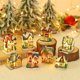 thumbnail image 2 of 8 piezas de pueblo navideño iluminado, casa navideña iluminada, lámpara multicolor con personaje de pueblo navideño, decoración navideña en miniatura para interiores, cabaña de nieve, 2 of 5