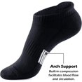 thumbnail image 4 of Womens Ankle Socks 5 Pairs Cushioned Running Athletic No Show Socks With Tab, 4 of 5