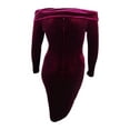 thumbnail image 2 of CALVIN KLEIN $129 Womens New 1037 Burgundy Velvet Dress 4 Petites B+B, 2 of 2