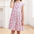 thumbnail image 2 of Elainilye Fashion Girls Dresses Summer Thin New Style Floral Dress Short-sleeved Princess Dress, Sizes 2-10 Years, 2 of 5