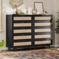 thumbnail image 5 of AOGLLATI Rattan Dresser, 5 Drawer Wooden Dresser with Gold Handles, Modern Closet, 5 of 9