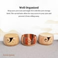 thumbnail image 5 of Compact and Portable Yarn Storage Bowl Wide Application Made with Wood Wooden Yarn Storage Bowl with Carved Holes, Type 3, 5 of 5
