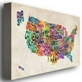 thumbnail image 2 of Trademark Art "United States Text Map II" Canvas Wall Art by Michael Tompsett, 2 of 3