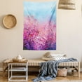 thumbnail image 2 of Flower Tapestry, Sakura Blossom Floral Beauty with Sky Japanese Inspired Cherry Spring Theme, Wall Hanging for Bedroom Living Room Dorm Decor, 60W X 80L Inches, Puple Pale Blue, by Ambesonne, 2 of 5