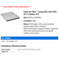 thumbnail image 2 of Cabin Air Filter - Compatible with 2005 - 2011 Cadillac STS 2006 2007 2008 2009 2010, 2 of 2