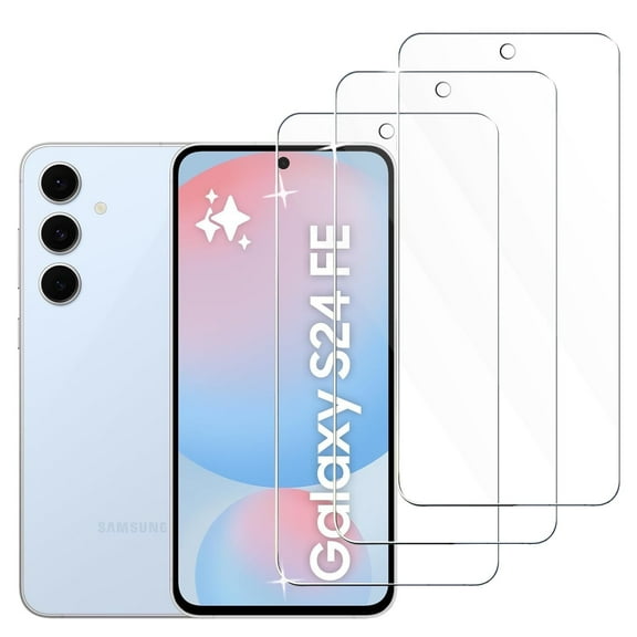 ZYQEEE HD Screen Protector Compatible for Samsung Galaxy S24 FE 6.7", Anti-Scratch Tempered Glass Film, Case Friendly, Easy Install Bubble-Free, 3 Pack