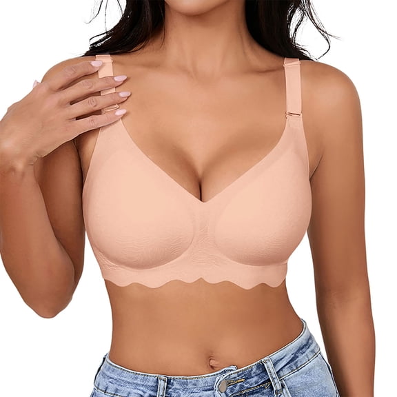 WAYUTE Women's Bras Seamless Soft Support Wireless Bra Everyday Comfort Lightweight Bralette with Lift and Back Smoothing Design