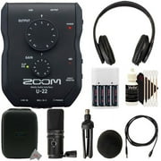 Zoom U-22 Ultracompact 2x2 USB Handy Audio Interface withPodcast Mic Pack Bundle