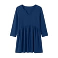 thumbnail image 5 of IUYRTFE Women V Neck 3/4 Sleeve Pleated Tunic Top with Pockets for Casual Daily Wear, 5 of 8