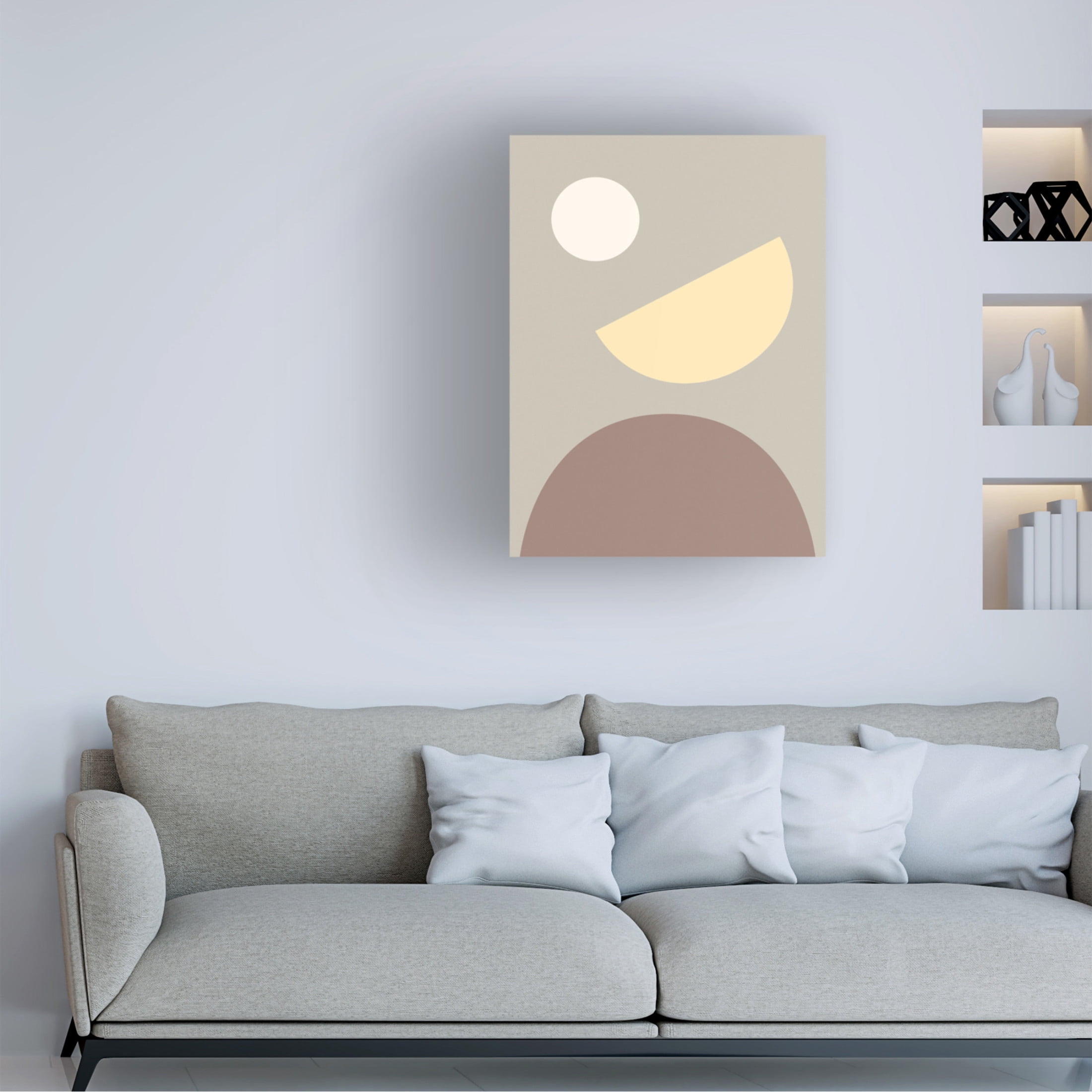 Trademark Fine Art Pictufy Studio  Arches Yellow and Gray Canvas Wall Art
