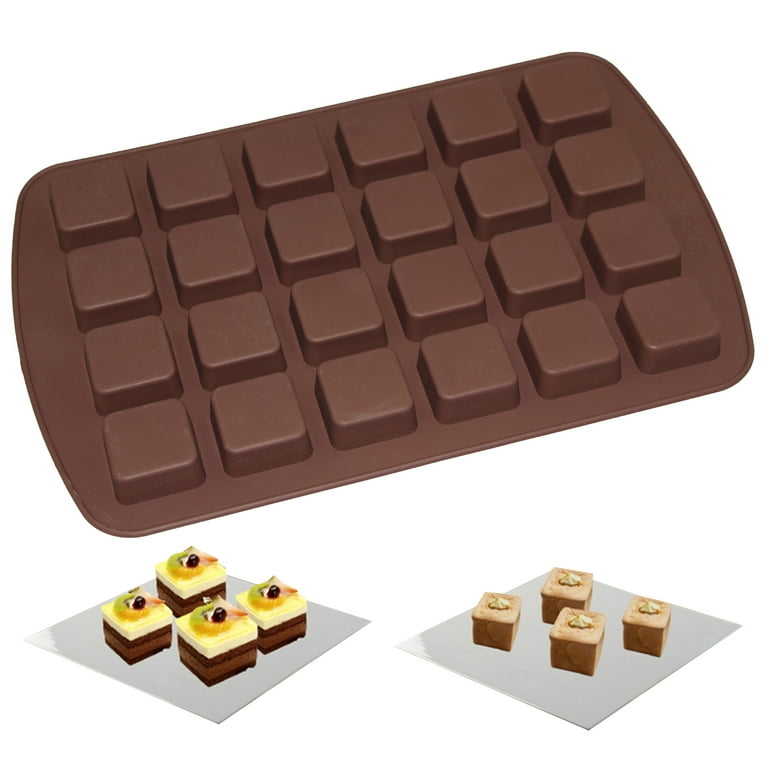Vodolo Brownie Pan,2Pcs Nonstick Silicone Bite Size Brownie Pan with  Dividers,12 Cavity All Edges Brownie Pan,Non Stick Cake Baking Mold