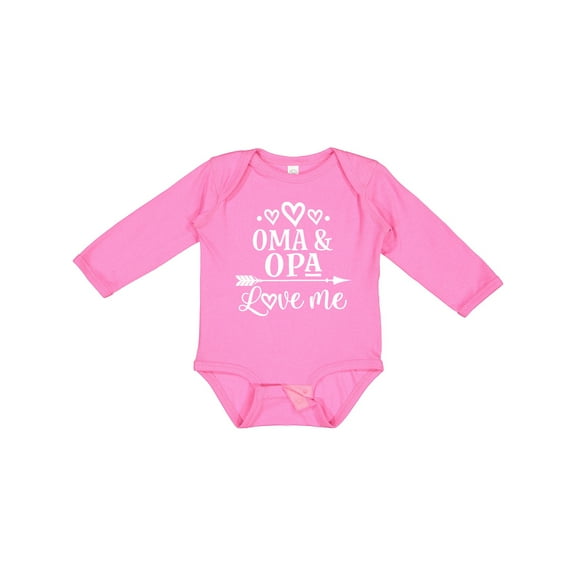 Inktastic My Oma Opa Love Me Grandchild Boys or Girls Long Sleeve Baby Bodysuit